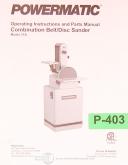 Powermatic-Powermatic 31 A Sander Operations and Parts Manual 2014-31A-01